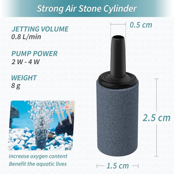 Akvarium 1\" Luftstein Sylinder Boble Diffuser Slippeverktøy, ZQKLA