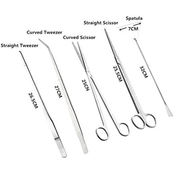 5 i 1 akvarium saks, tank pinsett saks spatel også, ZQKLA