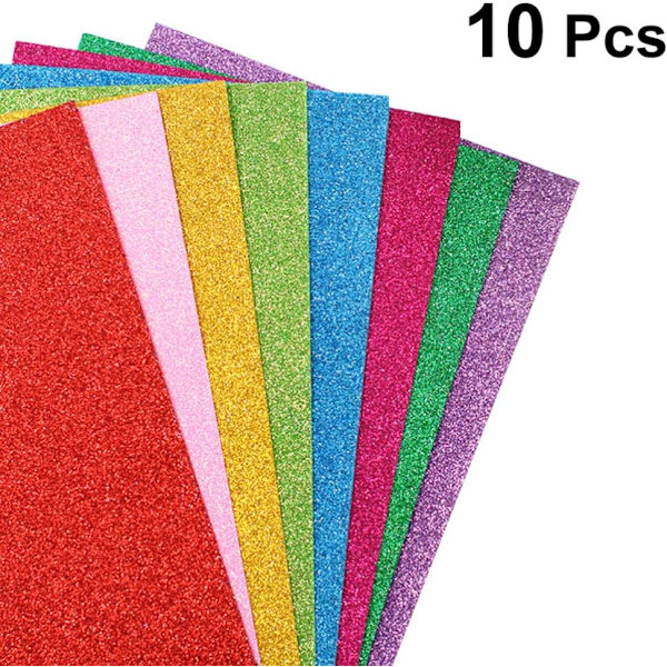 10 stk. Glitter Skumark Eva Skum Fargerikt Svamppapir Cr,ZQKLA