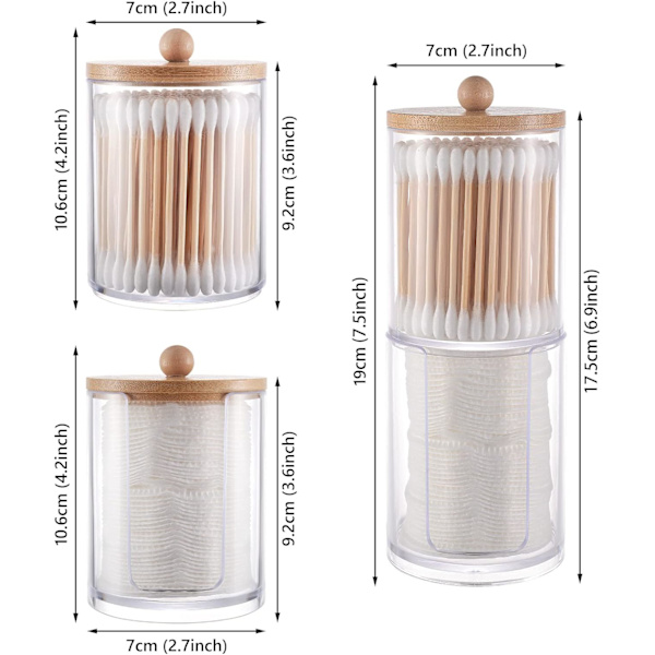2 Stk. Vatpind Dispenser, Akryl Vatpind Dispenser, ZQKLA
