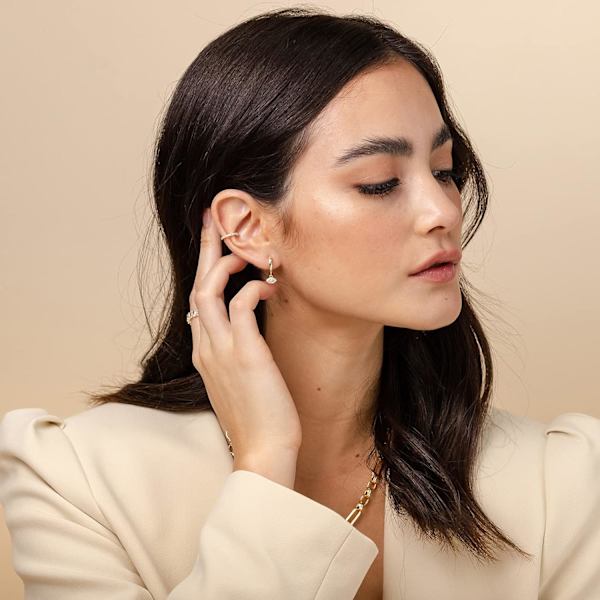 925 Sterlingsølv 14K Guldbelagt Cubic Zirconia Funklende, ZQKLA