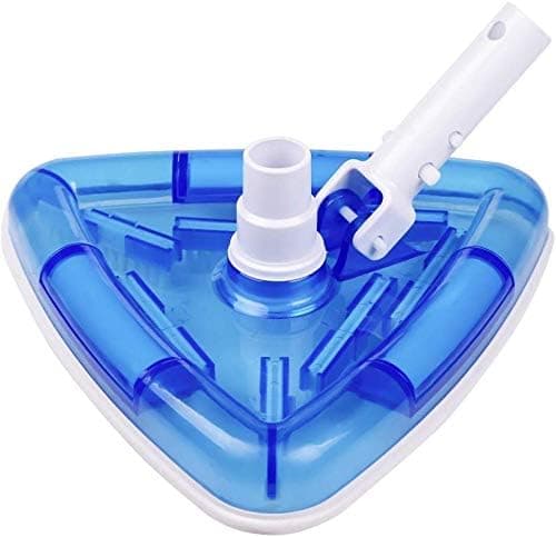 Transparent Triangulär Blå Vakuumhuvud med Swivel och Borste för Pool, Spa