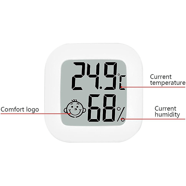 Pakke med 4 digitale hygrometer innendørs termometer mini fuktighetsmåler med temperaturfuktighetsmonitor