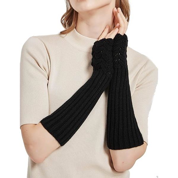Dame Stige Design Vinter Varme Strikkede Varmere Lange Armhandsker, b