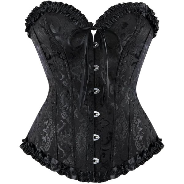 Korsett för kvinnor Svart Gothic Satin Breastless Slimming Underkläder wi