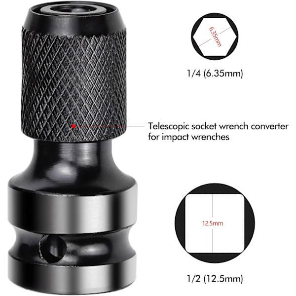 1/2\" Firkant til 1/4\" Socket Adaptere Slagtrekker Slag Ada, ZQKLA