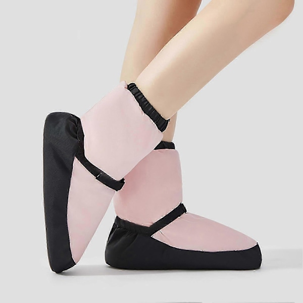 1 Par Balett Värmeskor Stilrena Slitstarka Professionella Dansskor i Polyester Bomull för Vinter Pink L