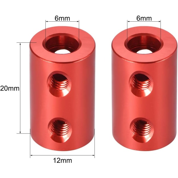 6mm til 6mm Bore Kobling Motoraks Rigid Kobling Sett Skrue, ZQKLA