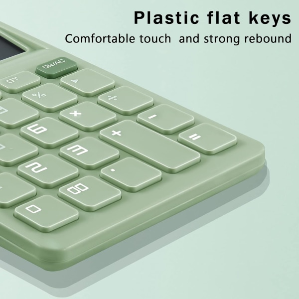 Grønn， Skrivebordskalkulator med store taster, standard 12-siffer, ZQKLA