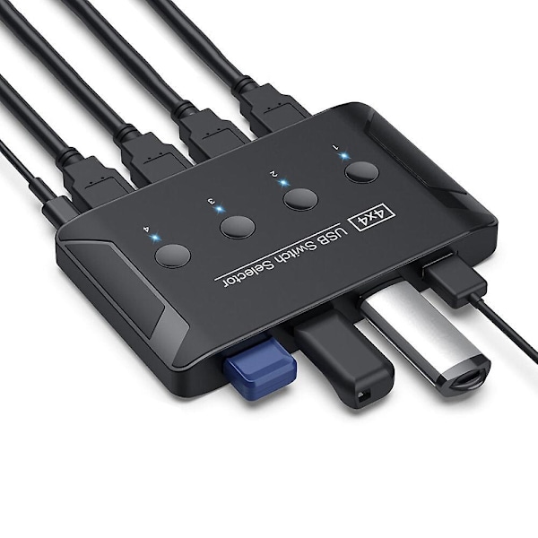 Usb3.0 switch selector switcher 4-port usb automatisk 4-i-4-ud hub delt switcher til printer tastatur mus