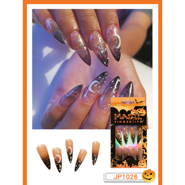 5 Sets of Halloween Collection Long Wear Nail Finished Nail ,ZQKLA