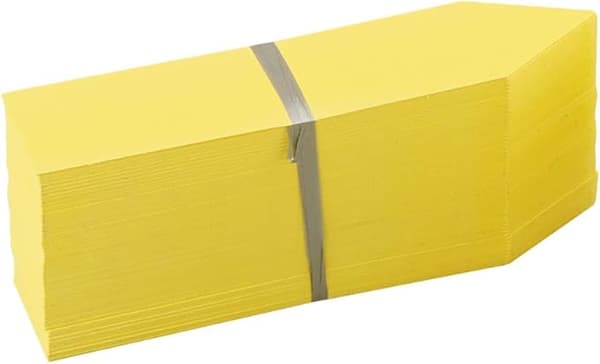 200 plastväxtmärken, 5 x 1 cm gula plastträdgårdsmärken