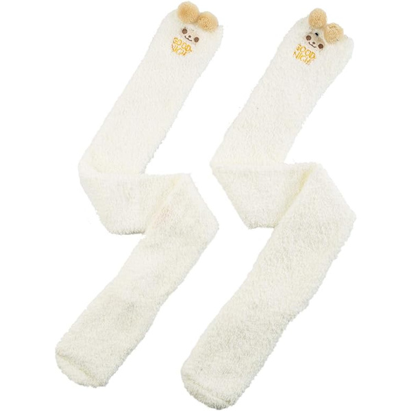 Damstrumpor över knäet, fluffiga, söta tecknade figurer, ZQKLA