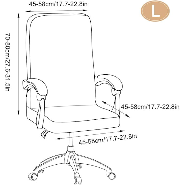 Stretch Kontorstol Trekk, 1 Stykke Moderne Roterende Kontorstol, ZQKLA