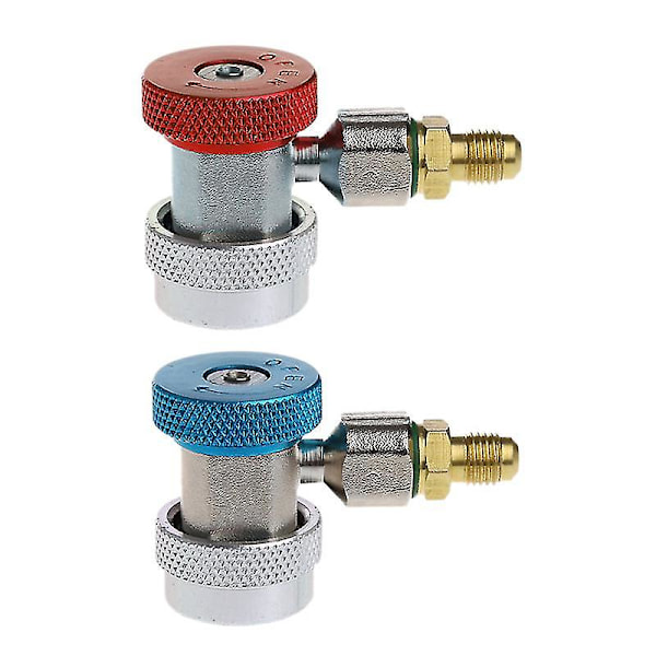 2kpl Auton Freon R134a Pikaliitinadapterit Ilmastointi Jäähdytysaine Säädettävä A/c Manifo