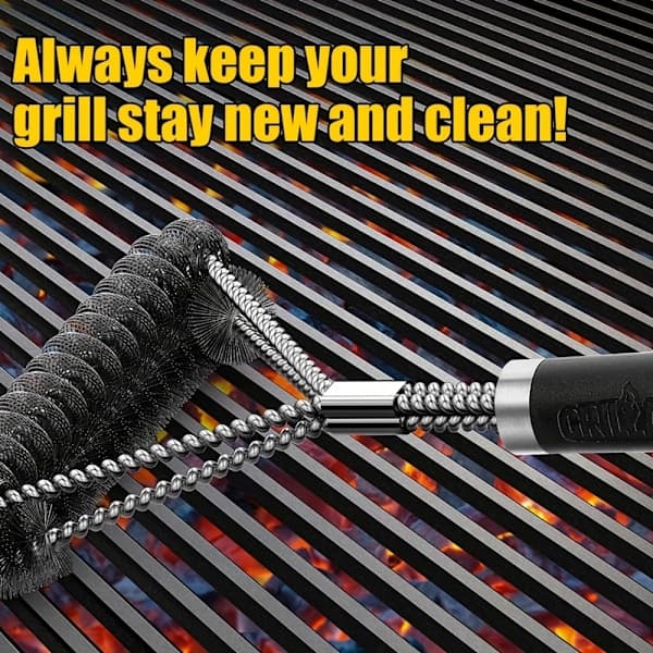 Safe and Efficient Grill Cleaning Brush, 45cm Grill Cleaning Brush Suitable for Gas/Ceramic/Charcoal Grills, Grillti,AB