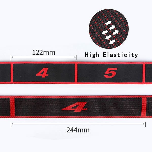 2-pack 8-sektions Yoga Elastiska Band, Justerbart Stretchbälte för