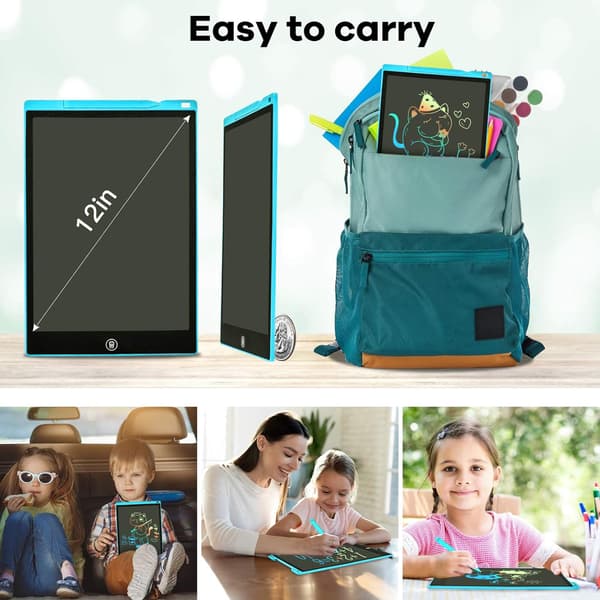 Skrivetablet 12 Tommer Farverig Tegnetablet til Børn, 4~12 Legetøj