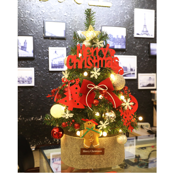 Dekorativt træ, kunstigt bord juletræ med led eller, ZQKLA