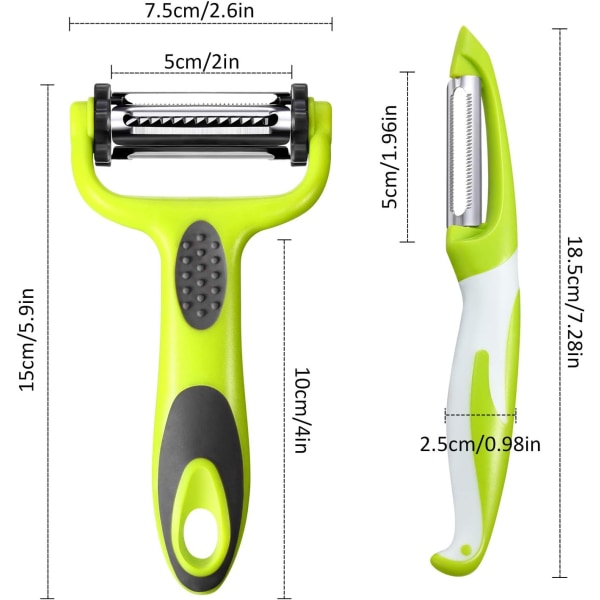 3 Pieces 3 in 1 Multifunction Vegetable Peeler 3 in 1 Rotary,ZQKLA