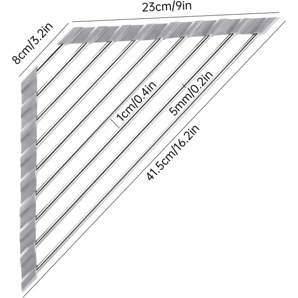 Triangle Roll-Up astiankuivausteline pesualtaan kulman pienelle taiteelle, ZQKLA