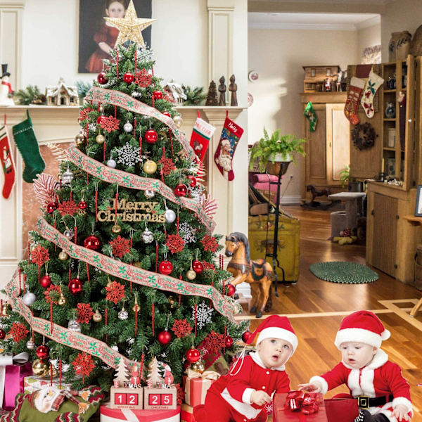 24 stk Plastjuleglitter Snøfnugg Ornamenter Jul, ZQKLA