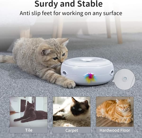 Fjær Katt Smart Katteleke, Stille Versjon Interaktiv Kattleke