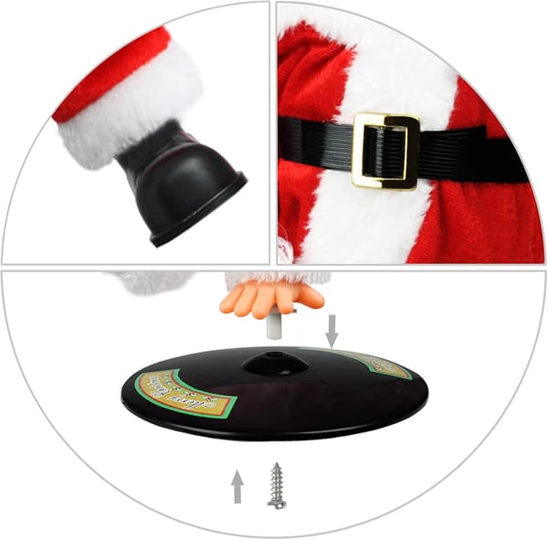 Dansande Tomte, Omvänd Rotations Tomtedocka Jul Leksaker Kristus, ZQKLA