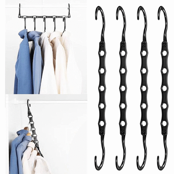 Svart 38CM-paket med 10 Magic Hangers Garderobshängare Organize,ZQKLA