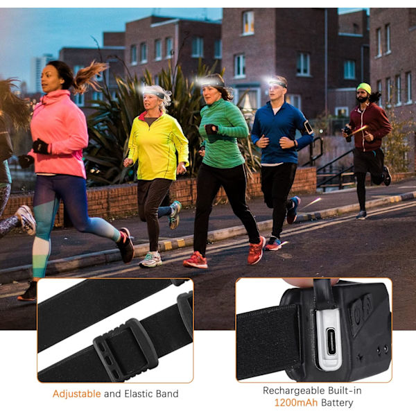 Dewenwils LED Hodelykt USB Oppladbar, Frontlykt