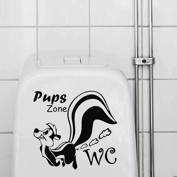 2 stycken valp-väggdekaler för toalett, badrum, WC-rum, ZQKLA