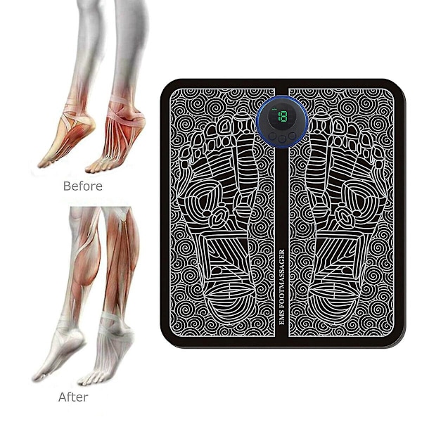 Ny elektrisk EMS fotmassageapparat benomformningsplatta fotmuskelstimulatormatta USA-kit