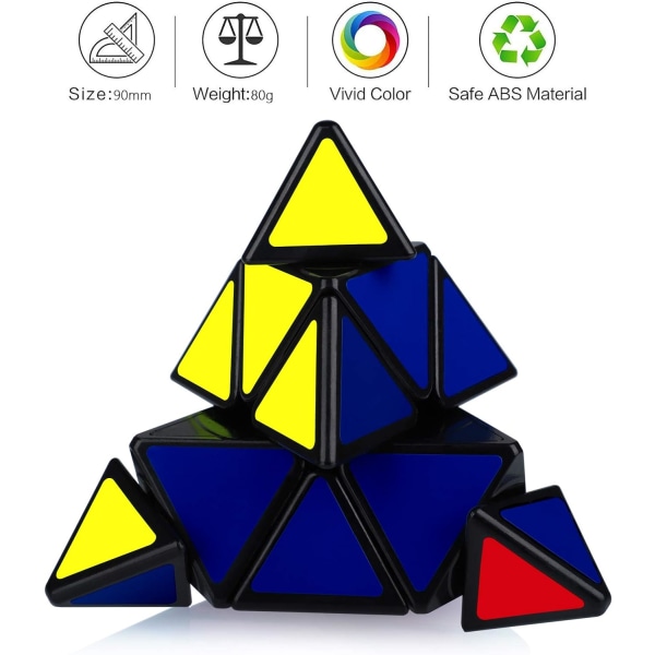 Pyraminx Cube Trekantkube, Puslespill Pyramide Magisk Kube 3x3 S, ZQKLA