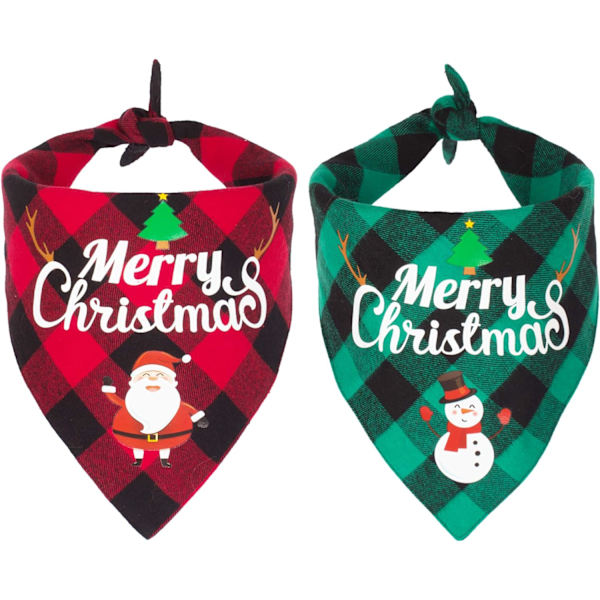 2-pack Hundhalsduk i Klassisk Rutigt Julklappsdesign, ZQKLA