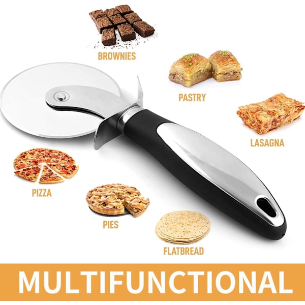 Pizzakutter, Högkvalitativt Rostfritt Stål Pizzahjul med Ergonomiskt Handtag