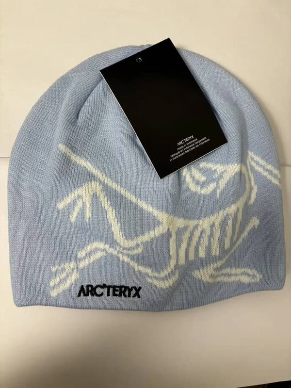 [LCA] Arc'teryx Bird Head Toque Mössa Ljusblå Merinoull Stickad Vintermössa Unisex Light blue