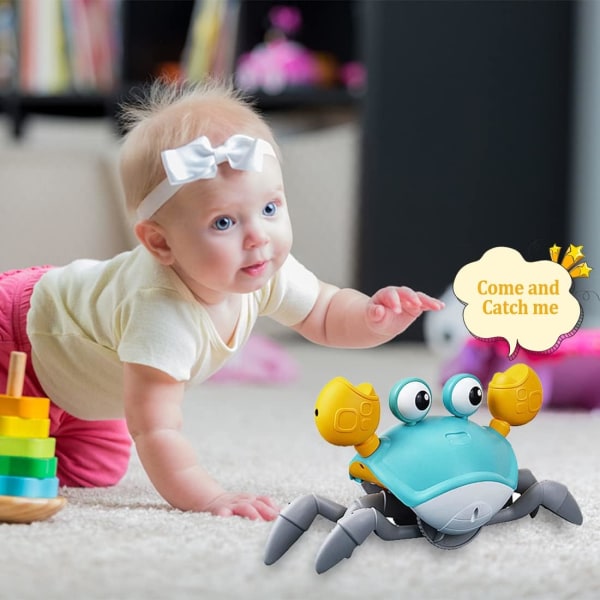 Krypande Krabba Baby Leksak Med Musik Och LED-Ljus, Magetid T, ZQKLA