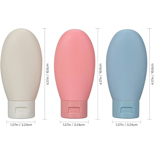 3 stycken reseflaskor, tomma flaskkontainer reseflaska 60ml