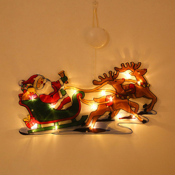 Julelys med 10 LED Silhuetter til Vindue, Hjem, Fest, Hængende, ZQKLA