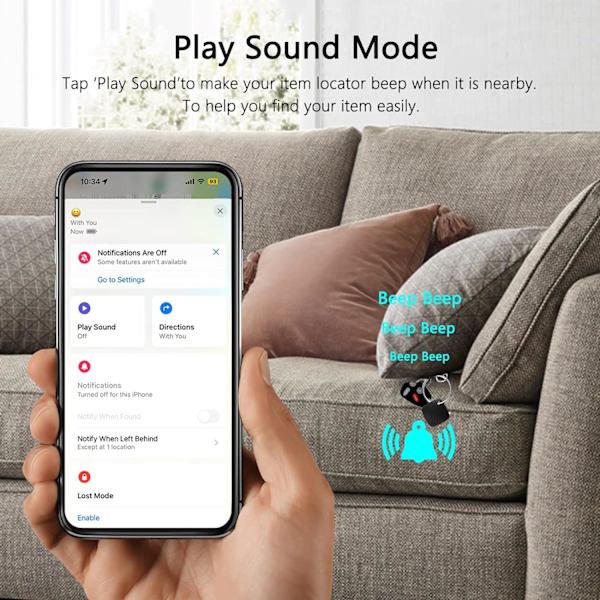 Nøglefinder Tag, Bluetooth Nøgle Tracker Fungerer med Apple Find M, ZQKLA