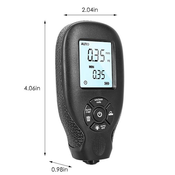Bilfärg Beläggning Tjockleksmätare, Handhållen Bakgrundsbelysning, LCD D, ZQKLA
