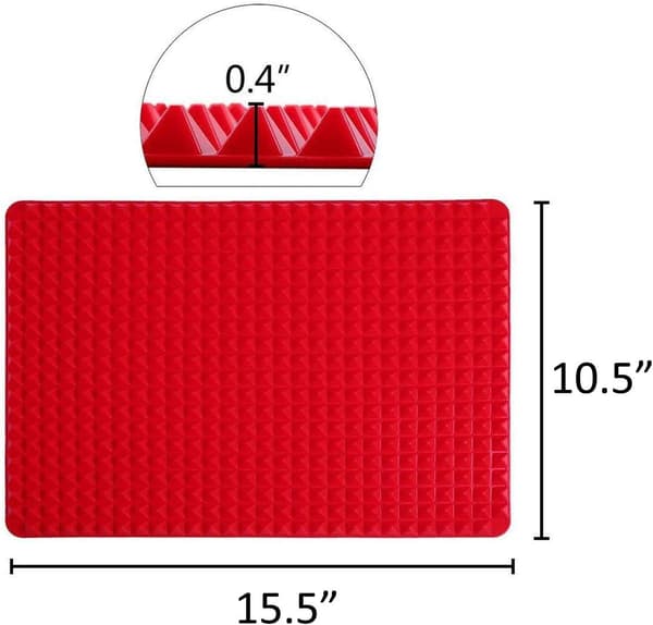 Ikke-klebende silikon bake- og stekematte, pyramideformet for sunn matlaging, R