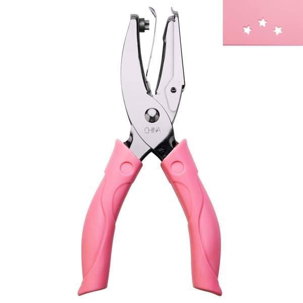 Stjernehulstans med Pink Greb til Papirhåndværk (5 mm Stjerne), ZQKLA