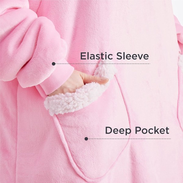 Bärbar Filt Hoodie - Sherpa Fleece Huvtröja för A,ZQKLA