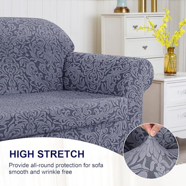 Sofatrekk 2-delt Jacquard Damask Trekk til Sofa, ZQKLA
