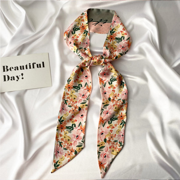 Silk Feeling Scarf Sateng hodeskjerf for kvinner 53 x 3,14 tommer, ZQKLA