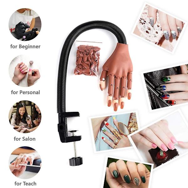 Manikyr Ledövning Konstgjord Hand Och Nagelset - Ledad Konstgjord Hand + Nagelbit