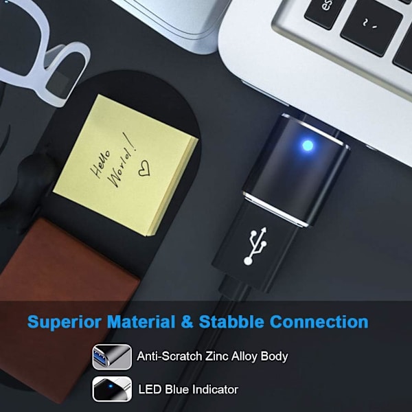 USB C - USB OTG 3.0 -sovitin - USB Type C uros - USB A naaras, ZQKLA