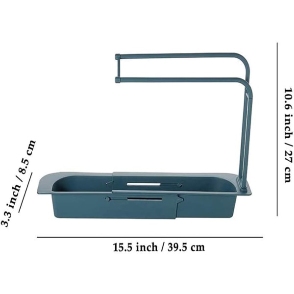Teleskopisk Vask Organizer Rack, Uttrekkbar Oppbevaring Dreneringskurv H