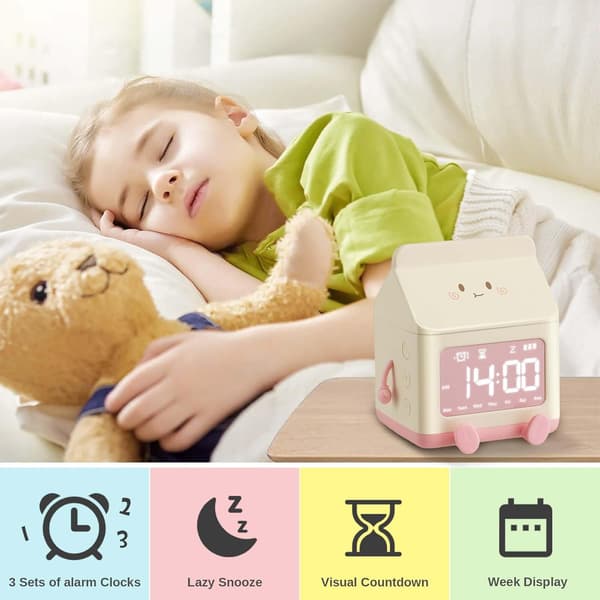 Barnalarmklocka, LED Digital Alarmklocka för Barn, 3 Alarm